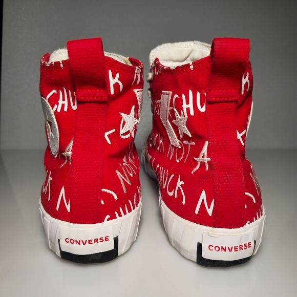 Converse Street UNT1TL3D High Top Red&White Canvas Sneakers 171962C Men's Size12 - Picture 7 of 16